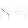 vidaXL Euro Fence with Spikes 10 x 0.6 m PVC-Coated Steel Grey Mesh