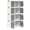 vidaXL Stackable Storage Box with Wheels 4-Tier 75 L 64x40x141.5 cm