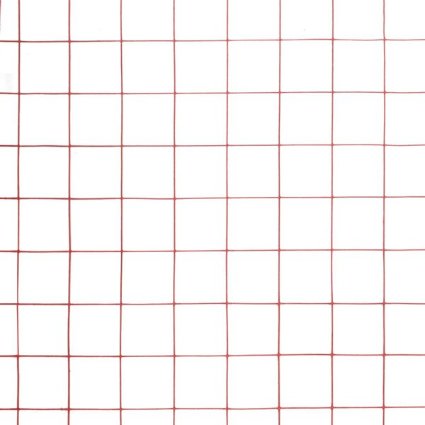 vidaXL Chicken Wire Fence Steel with PVC Coating 10x0.5 m Red