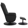 vidaXL Massage Recliner Chair with Footstool Black Faux Leather