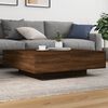 vidaXL Coffee Table with LED Lights Brown Oak 100x100x31 cm