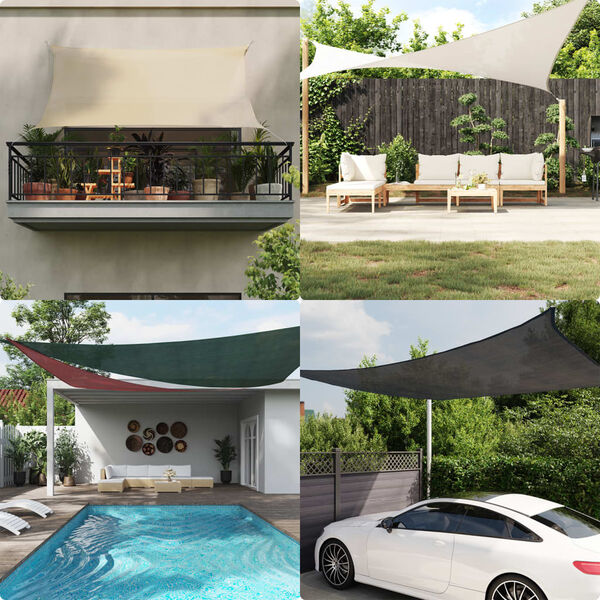 vidaXL Sunshade Sail 160 g/m&sup2; White 2.5x3.5 m HDPE