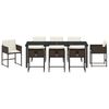 vidaXL Garden Dining Set 9 pcs Brown Poly Rattan