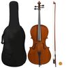 vidaXL Cello Full Set with Bag and Natural Hair Bow Natural 4/4