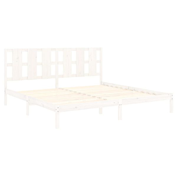 vidaXL Bed Frame without Mattress White 200x200 cm Solid Wood Pine