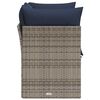 vidaXL Garden Sofa with Cushion 8 pcs Grey and navy Poly rattan