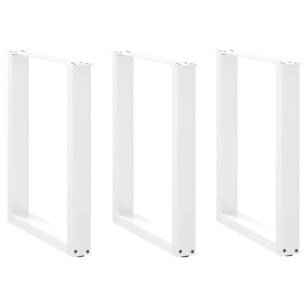vidaXL Dining Table Legs U-Shaped 3 pcs White 70x(72-73) cm Steel