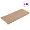 vidaXL Stair Mats Self-adhesive 30 pcs Beige 65x24.5x3.5 cm