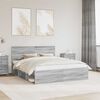 vidaXL Bed Frame Grey Sonoma 160 x 200 cm Solid Pine Wood