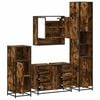 vidaXL 4&nbsp;Piece Bathroom Furniture Set&nbsp;Smoked Oak Engineered Wood