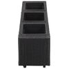vidaXL Garden Raised Bed with 3 Pots 100x30x36 cm Poly Rattan Black
