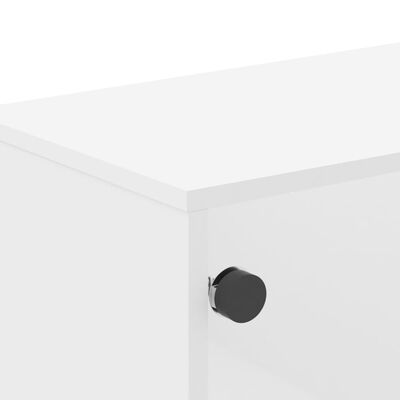 vidaXL TV Cabinet with Glass Doors White 102x37x50 cm