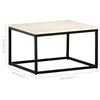 vidaXL Coffee Table White 60x60x35 cm Real Stone with Marble Texture