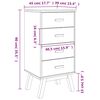 vidaXL Bedside Cabinet OLDEN Grey and Brown Solid Wood Pine