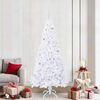 vidaXL Artificial Christmas Tree with Stand White 210 cm PVC and Steel