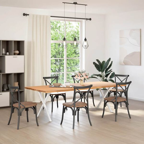 vidaXL Dining Table Legs X-Shaped 2 pcs White 70x(72-73) cm Steel