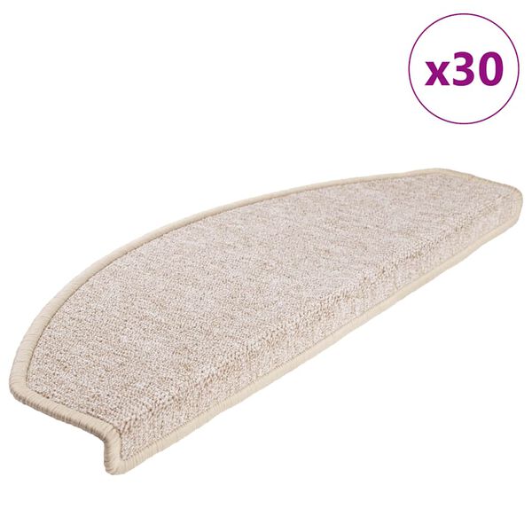 vidaXL Stair Mats 30 pcs 65x24x4 cm Taupe Half Round Large