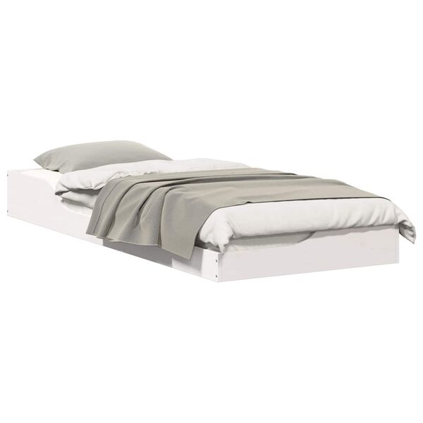 vidaXL Bed Frame White 80 x 220 cm Solid Pine Wood
