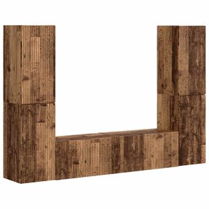 vidaXL TV Cabinet Set 6 pcs Old Wood Engineered Wood