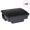 vidaXL Mouse Traps 6 pcs Black 23x19x9.5 cm