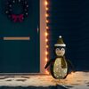 vidaXL Decorative Christmas Snow Penguin Figure LED Luxury Fabric 90cm