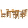 vidaXL Dining Set 7 pcs Grey 150 x 85 x 75 cm Solid Oak Wood