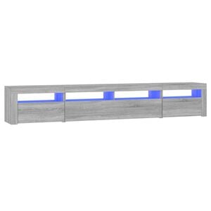 vidaXL TV Cabinet with LED Lights Grey Sonoma 240x35x40 cm