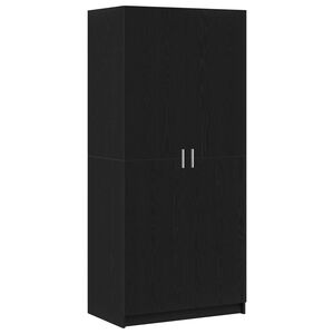 vidaXL Wardrobe Black Oak 80 x 50.5 x 180 cm Engineered Wood