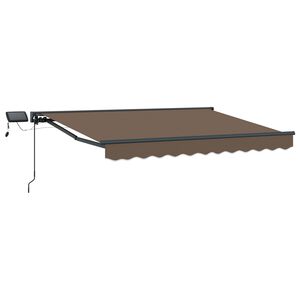 vidaXL Manual Awning Frame with LEDs Taupe 3.5 x 2 m