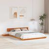 vidaXL Bed Frame with Headboard with Storage Brown 140 x 200 cm Wood