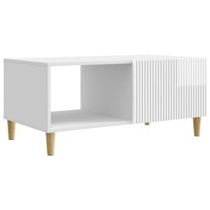 vidaXL Coffee Table High Gloss White 90 x 50 x 40 cm Engineered Wood