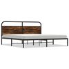 vidaXL Metal Bed Frame without Mattress Smoked Oak 193x203 cm