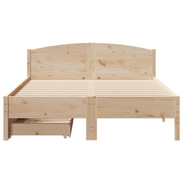 vidaXL Bed Frame without Mattress 140x190 cm Solid Wood Pine