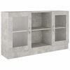 vidaXL Vitrine Cabinet Concrete Grey 120x30,5x70 cm Engineered Wood