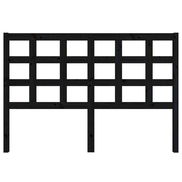 vidaXL Bed Headboard Black 145.5x4x100 cm Solid Wood Pine