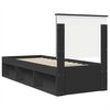 vidaXL Bed Frame Black and Silver 100 x 200 cm Engineered Wood