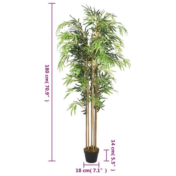 vidaXL Artificial Bamboo Tree 1605 Leaves 180 cm Green