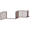 vidaXL Dog Gate with Door Foldable 12 Panels Brown 960 cm Poplar Wood