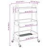 vidaXL Storage Trolley 3-Tier Black 42x41.5x77 cm Steel
