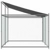 vidaXL Dog Cage with Roof and Door Grey 4x2x2 m Galvanised Steel