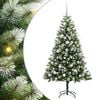 vidaXL Artificial Hinged Christmas Tree with Flocked Snow 150 LEDs