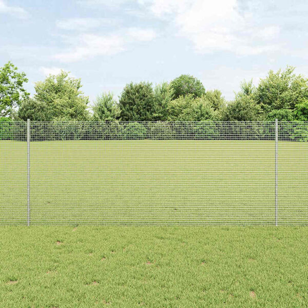 vidaXL Fence and Post Silver 1 x 50 m Steel