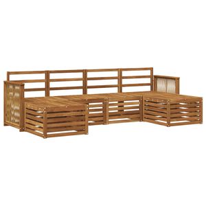 vidaXL Outdoor Sofa Set 5 pcs 6-Seaters Natural Solid Acacia Wood