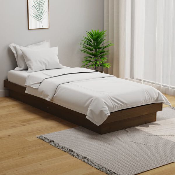 vidaXL Bed Frame without Mattress Honey Brown Solid Wood Small Single
