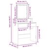 vidaXL Dressing Table Old Wood 80 x 41 x 144.5 cm Engineered wood