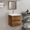 vidaXL Bathroom Sink Cabinet with Basin and Mirror Smoked Oak