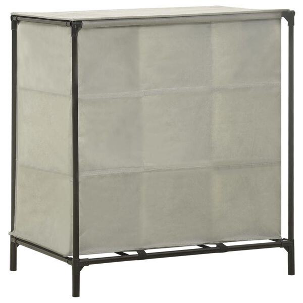 vidaXL Shoe Rack 57x36x61 cm Non-Woven Fabric and Steel Grey