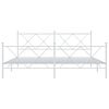 vidaXL Metal Bed Frame without Mattress with Footboard White 183x213cm