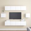 vidaXL 6 Piece TV Cabinet Set White Engineered Wood