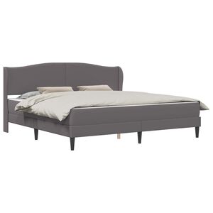 vidaXL Bed Frame with Headboard Grey 180 x 200 cm Faux Leather